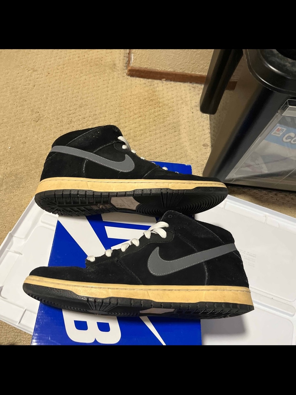 Nike SB Dunk Pro Mid 'Grip Tape' Cut Strap Sz 11.5 With Box